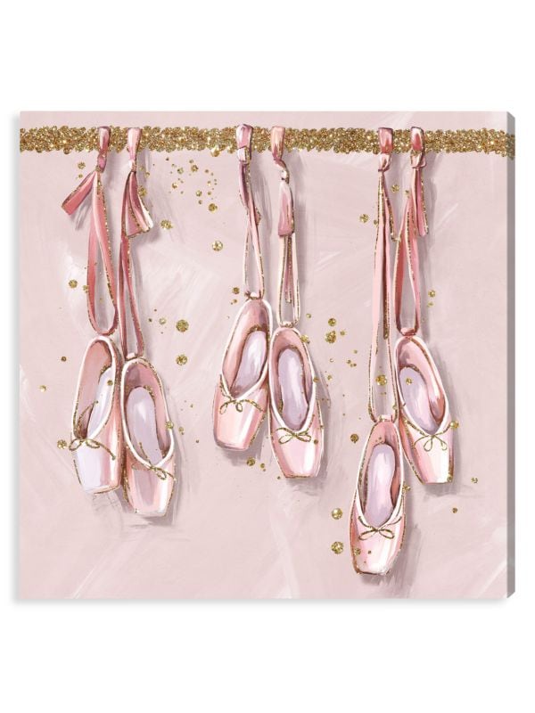 Oliver Gal Ballet Pointe Shoes Wall Art Canvas Print